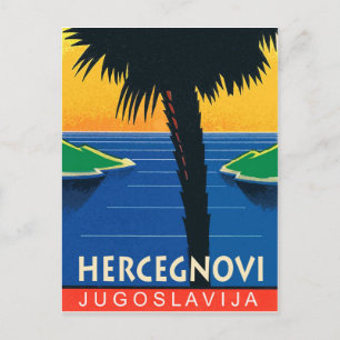 Herceg Novi, Montenegro, Yugoslavia vintage travel Postcard