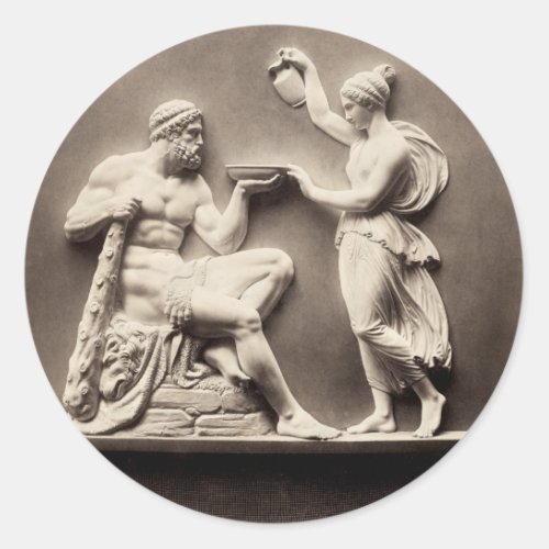 Hercules and Hebe Classic Round Sticker