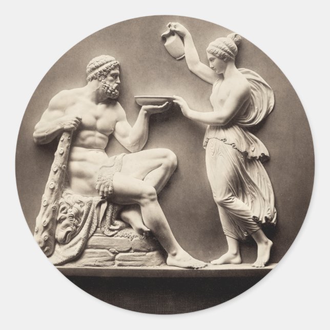 Hercules and Hebe Classic Round Sticker (Front)