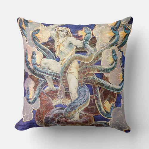 Hercules and the Hydra  Throw Pillow