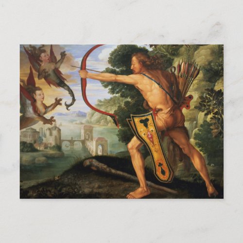 Hercules and the Stymphalian birds 1600 Postcard