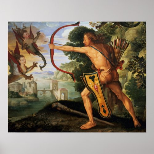 Hercules and the Stymphalian birds 1600 Poster