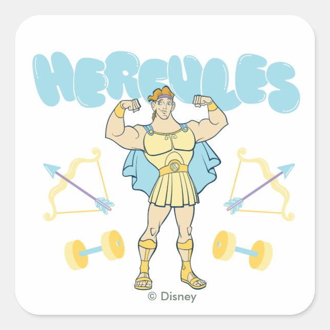 Hercules Arrows and Dumbbells Flex Square Sticker (Front)