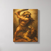 Hercules Battling Lion Wearing Nemean Pelt
