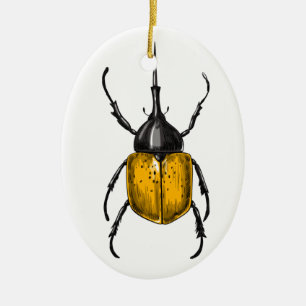 Hercules beetle ceramic ornament