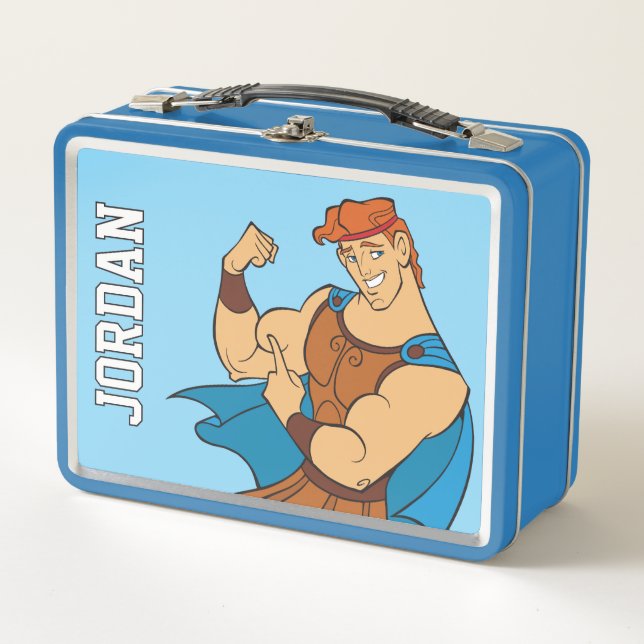 Hercules Bicep Flex Metal Lunch Box (Front)