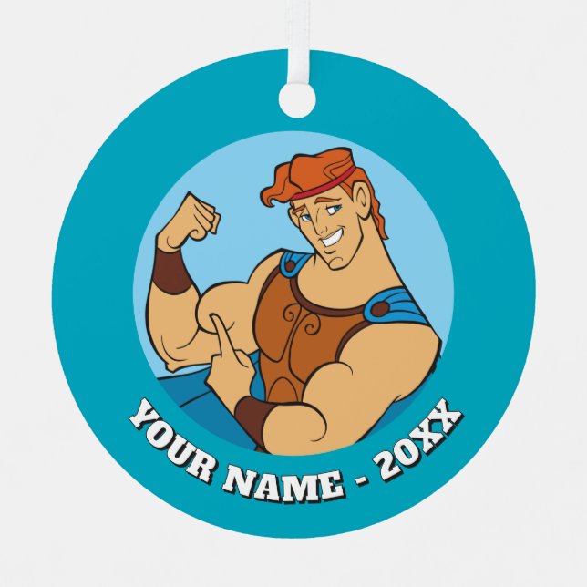 Hercules Bicep Flex Metal Ornament (Front)