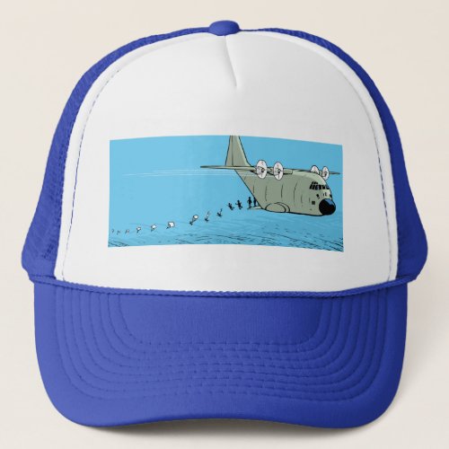 Hercules C_130 Paratrooper Cartoon Cap