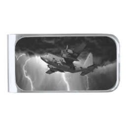 Hercules C-130 Silver Finish Money Clip