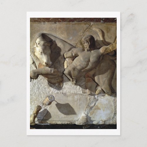 Hercules Fighting the Cretan Bull one of a series Postcard
