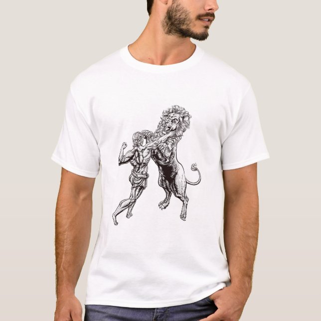 Hercules Fighting the Nemean Lion T-Shirt (Front)