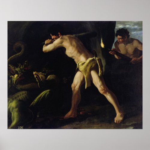 Hercules Fighting with the Lernaean Hydra Poster