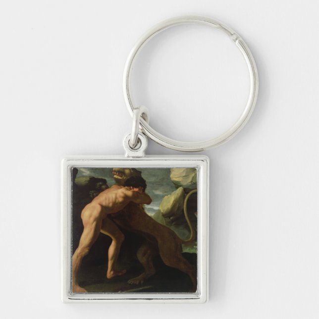 Hercules Fighting with the Nemean Lion Keychain (Front)