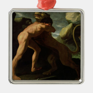 Hercules Fighting with the Nemean Lion Metal Ornament