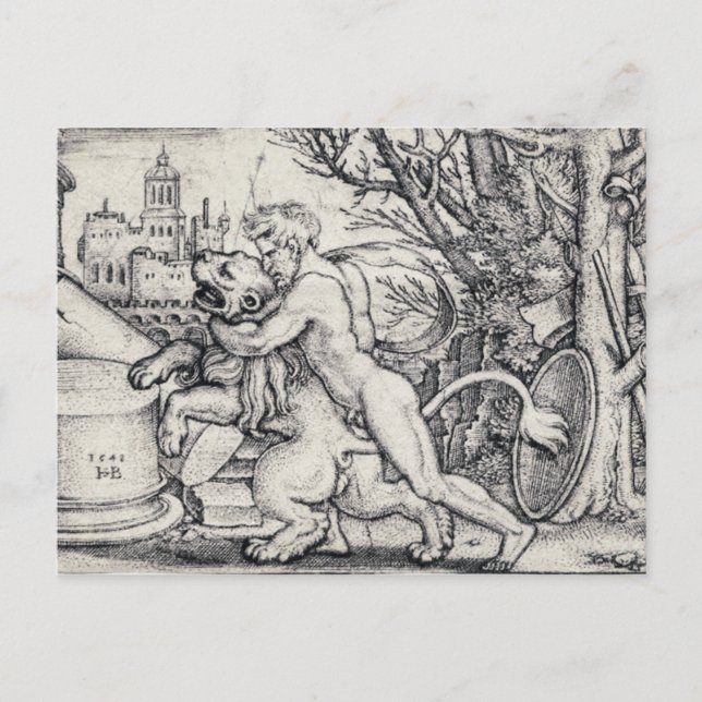 Hercules Killing The Nemean Lion Postcard (Front)