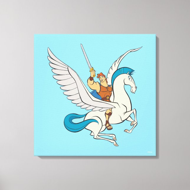 Hercules Riding Pegasus Canvas Print (Front)