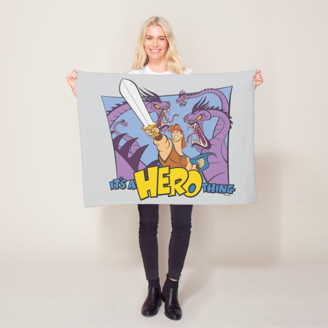 Hercules vs Hydra - It's a HERO Thing Fleece Blank Blanket (In Situ)