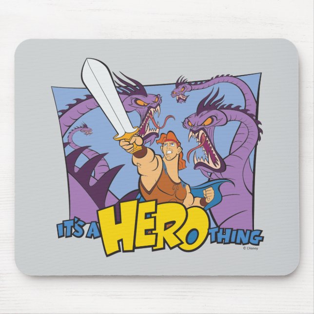 Hercules vs Hydra - It's a HERO Thing Mouse Pad (Front)