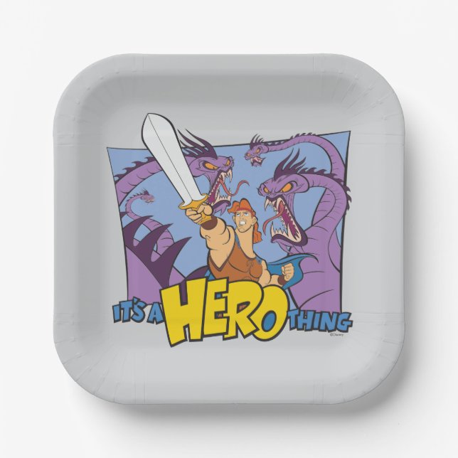 Hercules vs Hydra - It's a HERO Thing Paper Plates (Front)