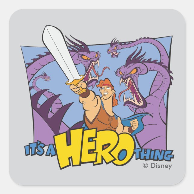 Hercules vs Hydra - It's a HERO Thing Square Stick Square Sticker (Front)