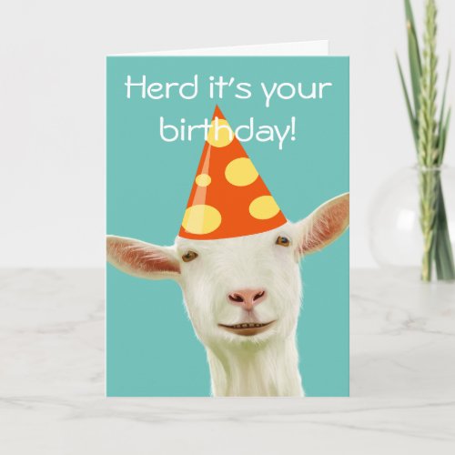 Herd Its Your Birthday From A Funny Goat Card