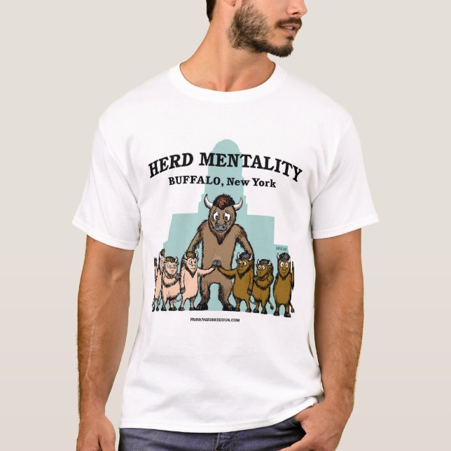 Herd Mentality, Buffalo, NY - back side "ask me" T-Shirt (Front)