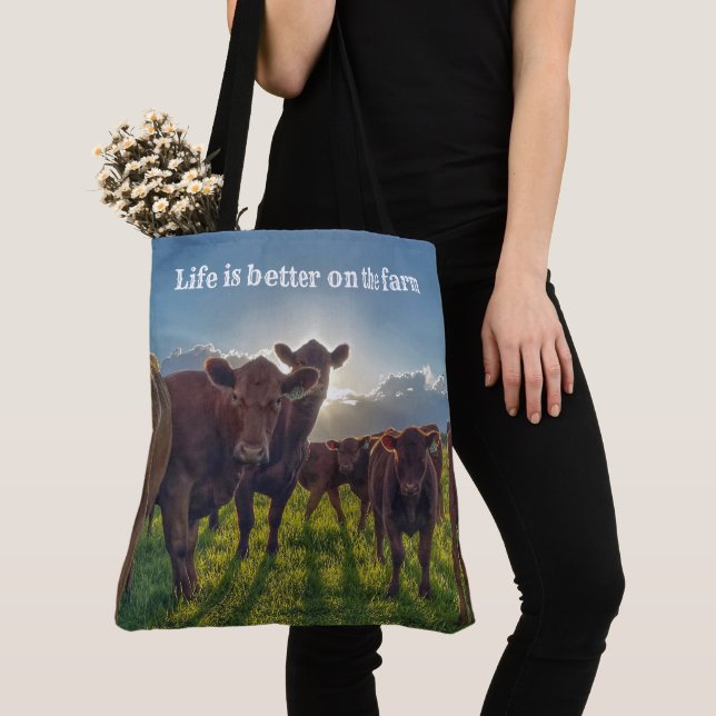 Herd of Cattle in the Pasture Tote Bag (Close Up)