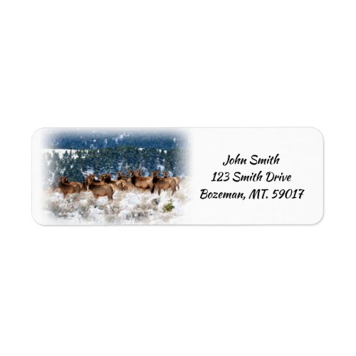 Herd of Elk return address Label