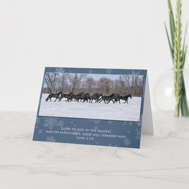 Herd of Friesian Mares Christmas Card (Front)