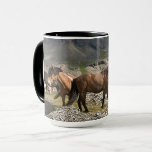 Herd Of Horses, Near Hofn, Iceland Mug