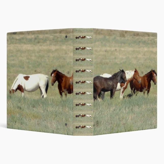 Herd of wild horses 3 ring binder (Background)