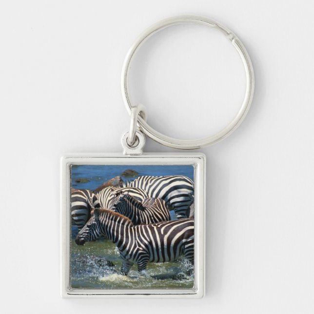 Herd of zebras 2 keychain (Front)