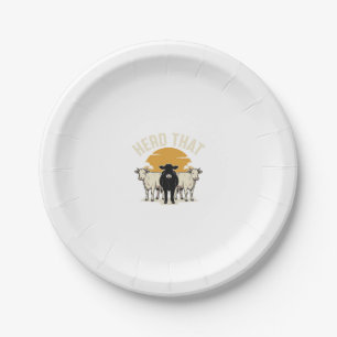 Herd That Funny Cow Vintage Engraving Design Paper Plates