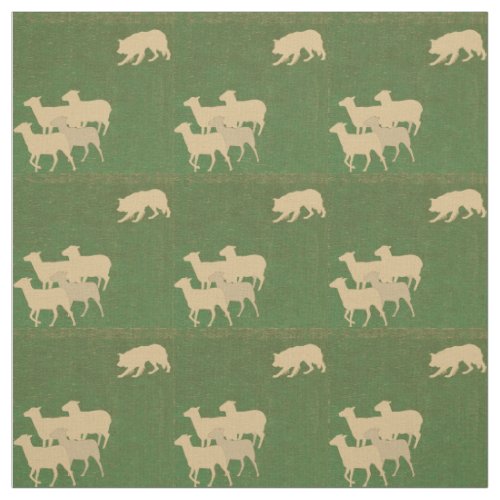 Herding _ Border Collie and Sheep Shadow Fabric