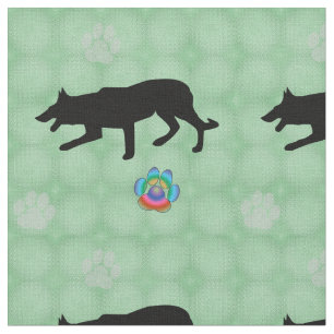 Herding - Border Collie Stalking Shadow Fabric