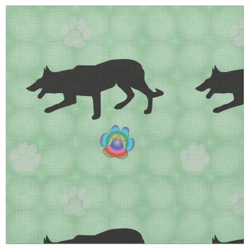 Herding _ Border Collie Stalking Shadow Fabric