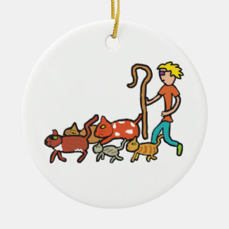 Herding Cats Ceramic Ornament
