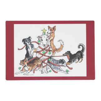 Herding Dog Christmas Placemats