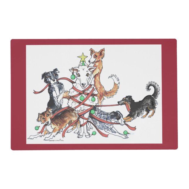Herding Dog Christmas Placemats (Front)