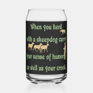 Herding Humor Can Glass