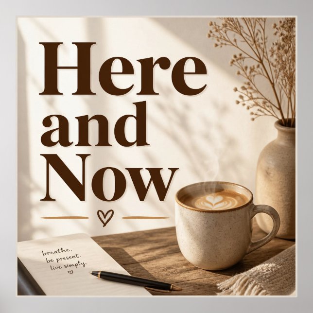 Here and Now Mindful Coffee Moment Poster (Front)