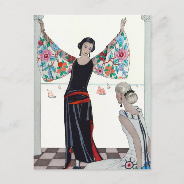 Here Are My Wings - George Barbier Postcard (Front)