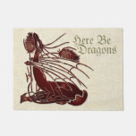 &quot;here Be Dragons&quot; Birth Of A Dragon Door Mat at Zazzle