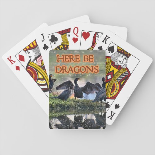 Here Be Dragons Cormorants Playing Cards