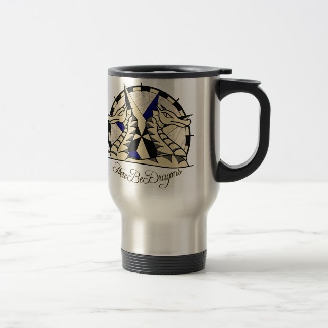 Here Be Dragons - Reusable Travel Mug (Right)