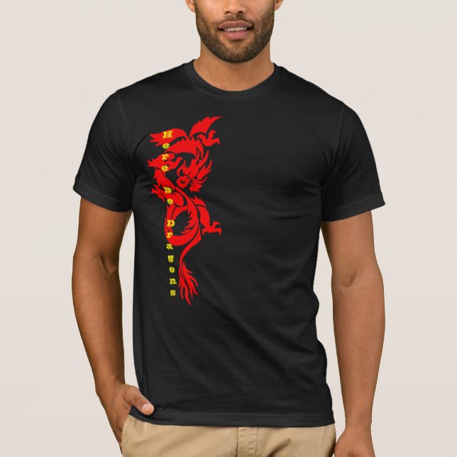 Here Be Dragons Shirt - Fierce Chinese Mythycal (Front)