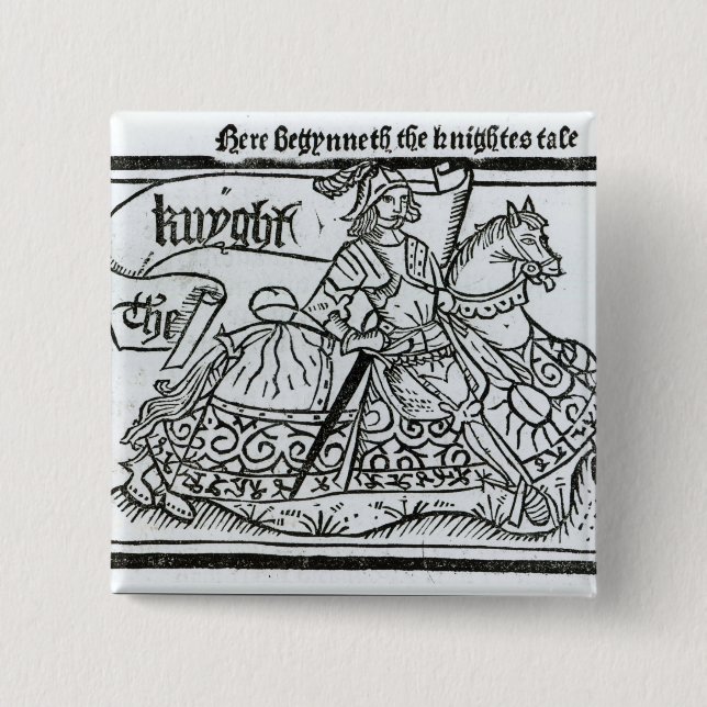 'Here Begynneth the Knightes Tale' Button (Front)