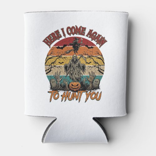 Here Come Again Grim Reaper Halloween Pumpkin_1 Can Cooler
