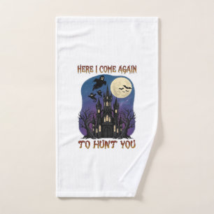 Here Come Again Haunted Castle Ghosts Moon Hand Towel