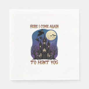 Here Come Again Haunted Castle Ghosts Moon Napkins